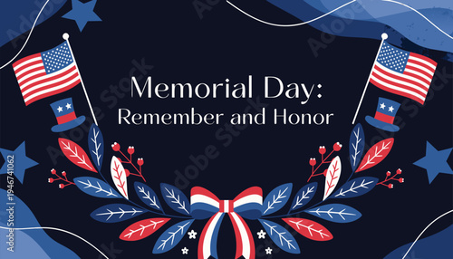 Memorial Day patriotic vector illustration