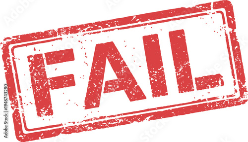 Red fail stamp on white background, vector illustration of failure symbol