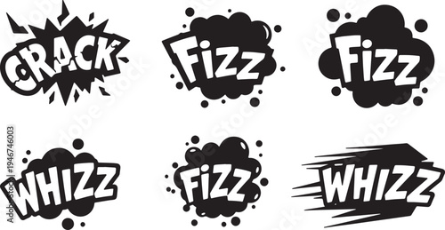 Black Solid Abstract Noise Sound Shapes