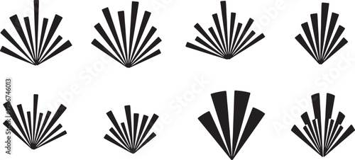 Black Solid Abstract Radiation Burst Hazard Shapes