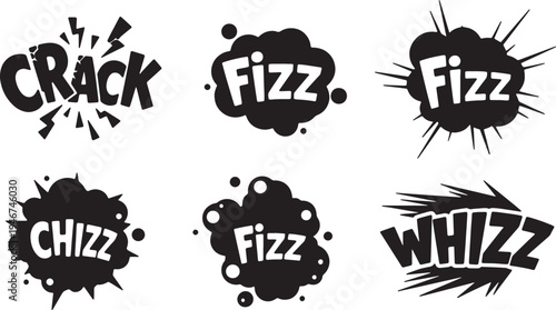 Black Solid Abstract Noise Sound Shapes