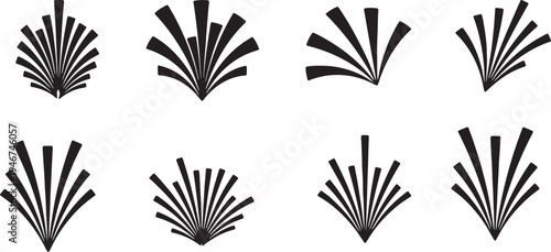 Black Solid Abstract Radiation Burst Hazard Shapes