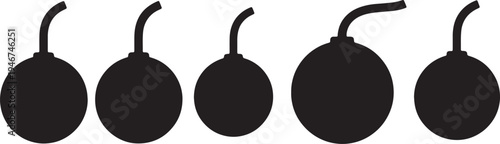 Black Solid Aerial Shell Sphere Fuse Shapes