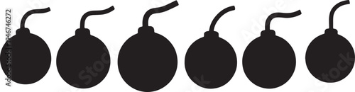 Black Solid Aerial Shell Sphere Fuse Shapes