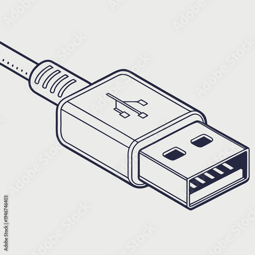 USB Charging Port Micro Technology Vector Icon