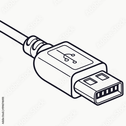 USB Charging Port Micro Technology Vector Icon