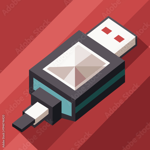 USB Cable Connector Micro Vector Icon