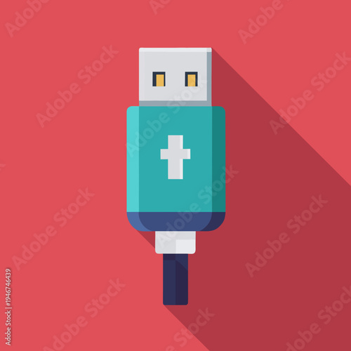 Micro USB B Connector Technology Vector Icon