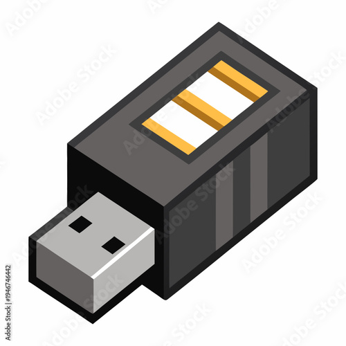 USB Type C Connector Micro Technology Vector Icon