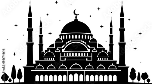 Serene Mosque Silhouette