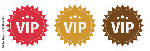 VIP text with star icon simple outline vector sign, premium membership label