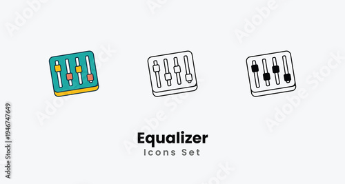 Equalizer icons vector set stock illustration