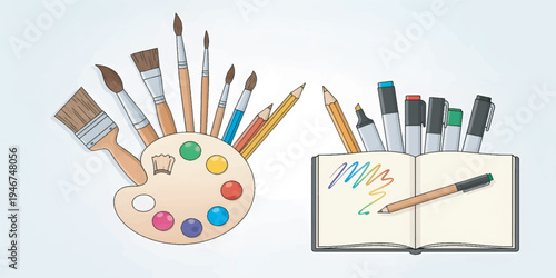 Paint Brushes and Art Supplies.