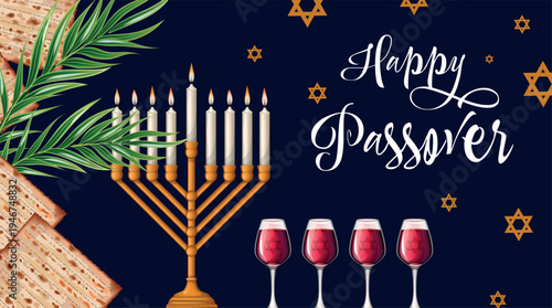 A bright card for the holiday of Passover