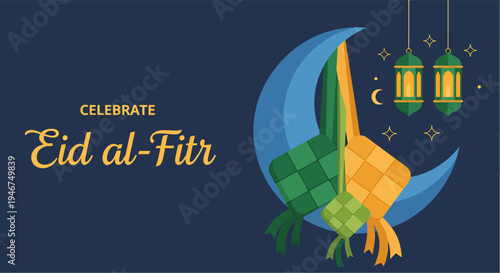 Vector illustration of a celebrate eid al-fitr