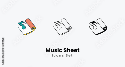 Music Sheet icons vector set stock illustration