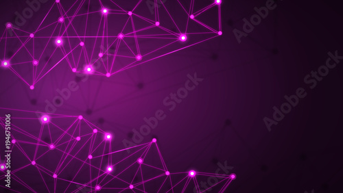 Futuristic Pink Digital Network Technology Background, Abstract Neon Data Connection Technology Background, Glowing Digital Network Lines And Nodes Background, Modern AI Technology Data Network Abstra