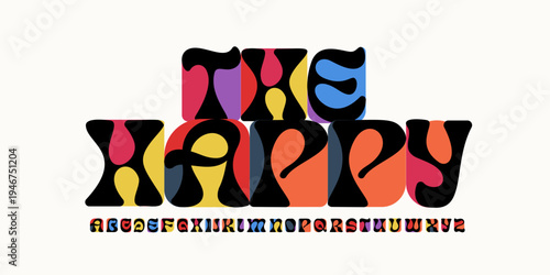 Liquid Color Font Logo Fluid Alphabet Playful Letter Set Modern Typography, Creative Typographic Design for Title Text, Typo Poster Headline, Type Symbol Logotype, Colorful Fonts. Vector Typeface