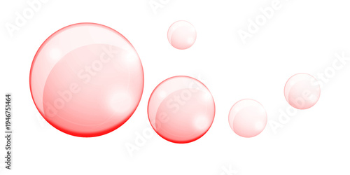 Bild auf Leinwand Glowing red abstract spheres floating in the dark space background digital 3D il