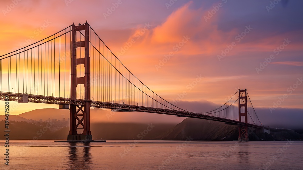 Obraz premium golden gate bridge at sunset