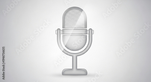 Vintage microphone isolated on a white background for audio recording.