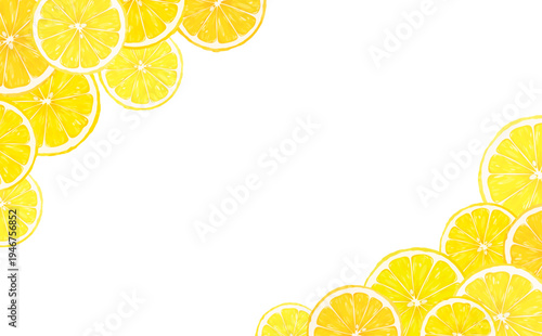 輪切りレモンの透過フレーム_上下斜め_横
