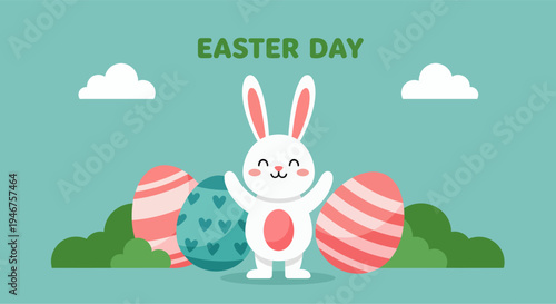 Vector illustration celebration happy easter day