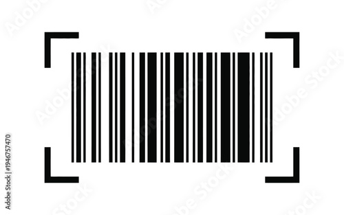 Realistic barcode vector icon, fake barcode line design, product pricing and sales code, barcode scanner concept, product identification symbol, simple vector