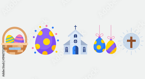 Happy easter day element decoration, vector illustration design