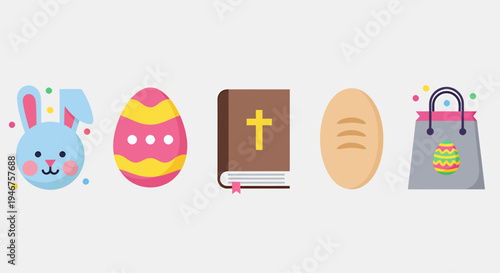 Happy easter day element decoration, vector illustration design