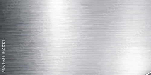 A polished silver stainless steel plate featuring a brushed metal texture and industrial grey aluminum surface pattern for a sleek metallic material wallpaper