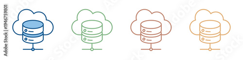 Web Hosting Icon Set Multiple Style Collection