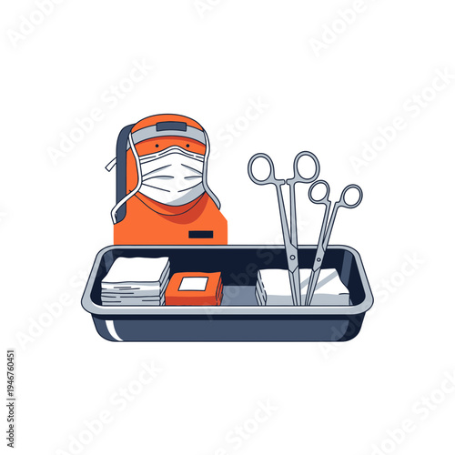 Medical Instruments and Supplies Representing Surgical Preparation in Sterile Conditions