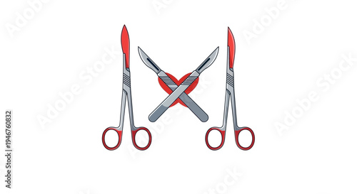 Medical Instruments Arranged With Precision and Representing Surgical Procedures And Interventions