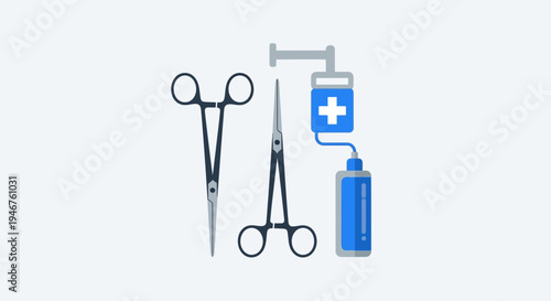 Medical Instruments Illustration Representing Healthcare and Surgical Procedures