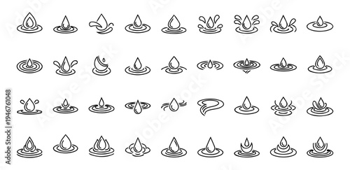 Illustration of Poop Emoji Icons Set Black and White