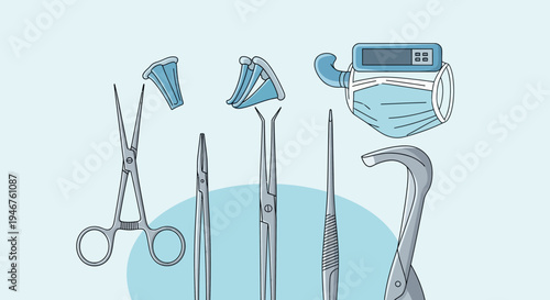 Medical Instruments Illustration Representing Surgery And Health Care Professional Equipment