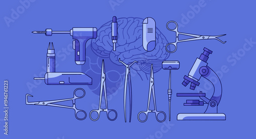 Medical Instruments: Illustrated Collection of Surgical Tools for Brain Study and Research