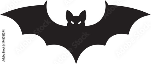 Vector black bat silhouette icon
