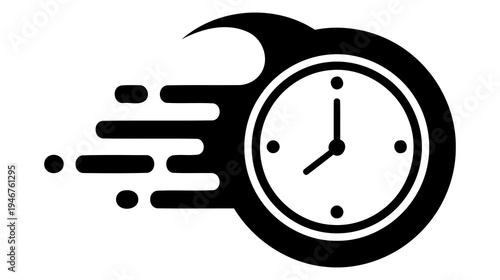 Illustration of Clock speeding fast motion time