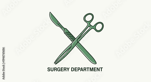 Medical Instruments: Surgical Scalpel And Forceps, Graphic Illustrative Design