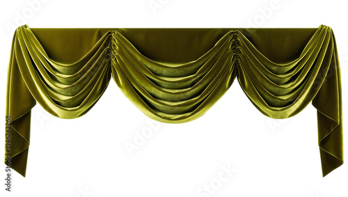 Принти на полотні Isolated luxurious olive green velvet window treatment valance for elegant inter