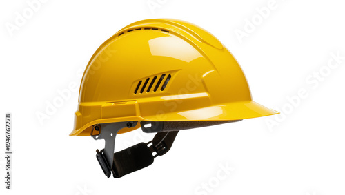 Quadro su tela Isolated bright yellow construction hard hat safety helmet personal protective e