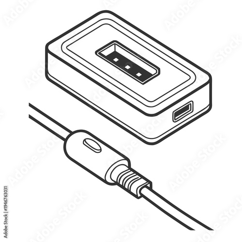 USB Charging Port Micro Technology Vector Icon