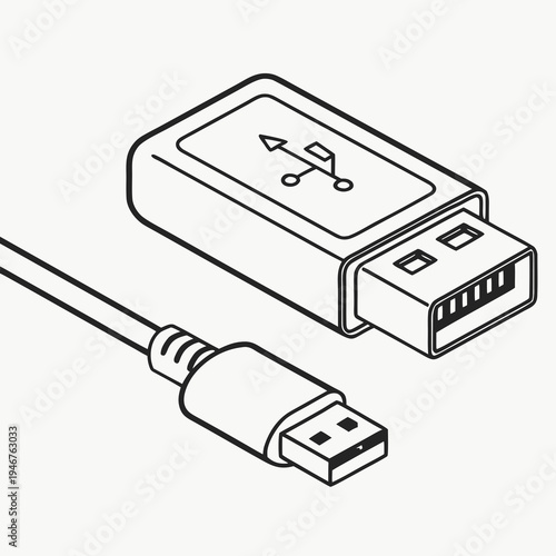 USB Charging Port Micro Technology Vector Icon