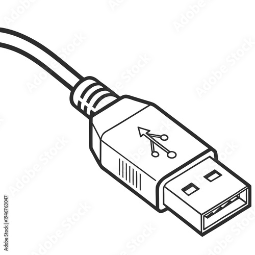 USB Cable Connector Micro Vector Icon