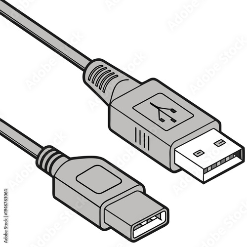 Micro USB B Connector Technology Vector Icon