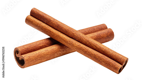 Fényképezés Isolated aromatic brown cinnamon sticks, a fragrant culinary spice for cooking and baking
