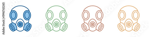 Gas Mask Icon Set Multiple Style Collection