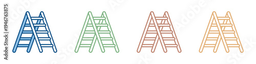 Ladder Icon Set Multiple Style Collection